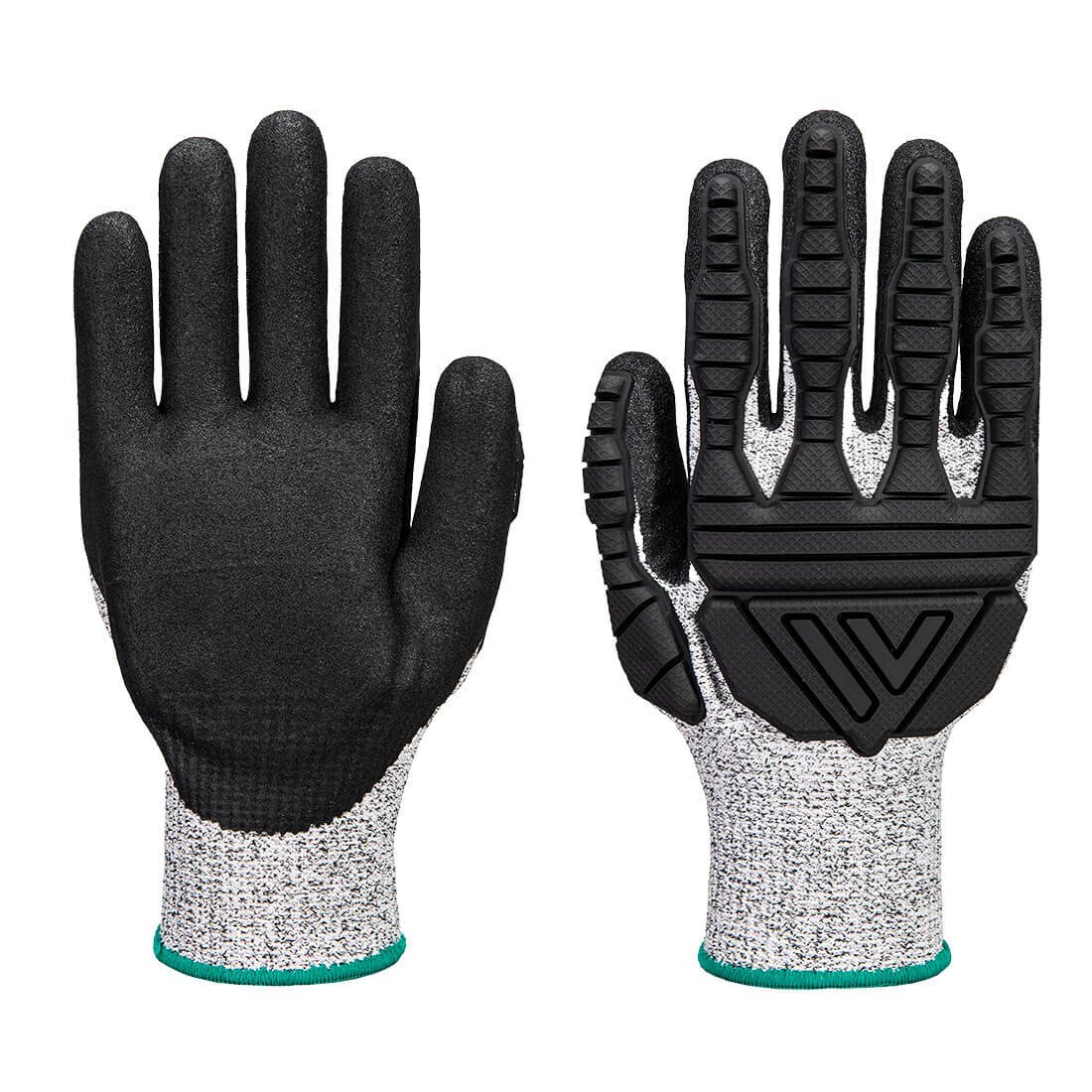 A723 - Luva TPV Impact Cut Cinzento/Preto